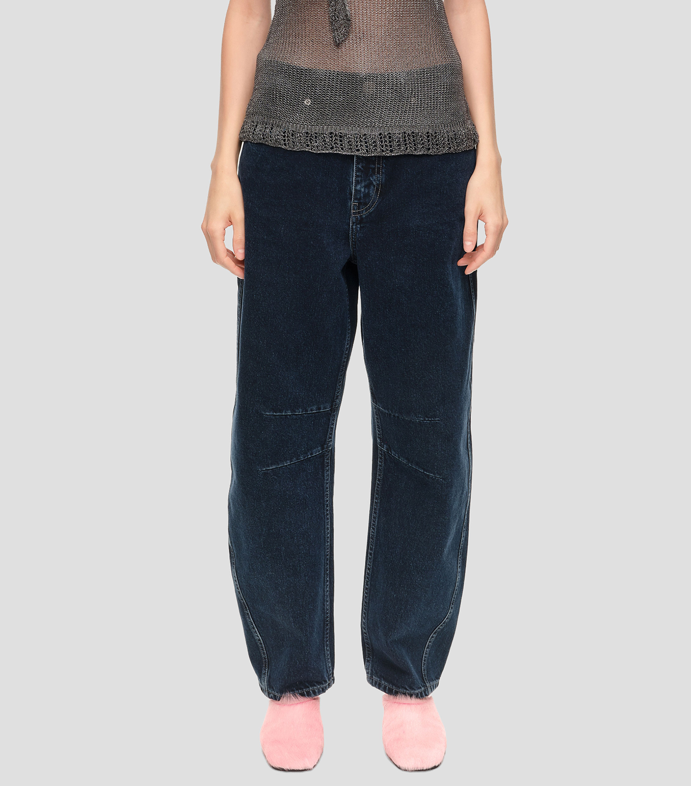 Pantalón denim barrel 5 bolsillos azul vaquero oscuro